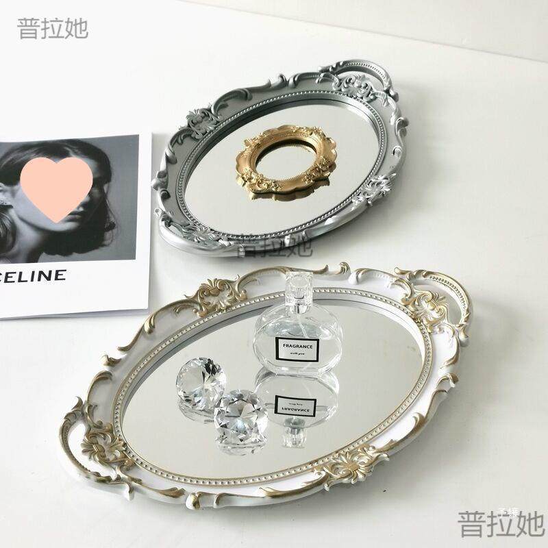 饰品拍摄道具复古镜子托盘欧式
