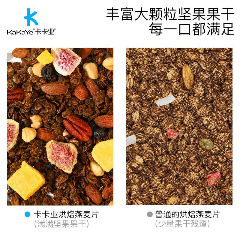 kakaye/卡卡业 格兰诺拉烘焙燕麦片营即食早餐代餐酸奶莓果搭配图片