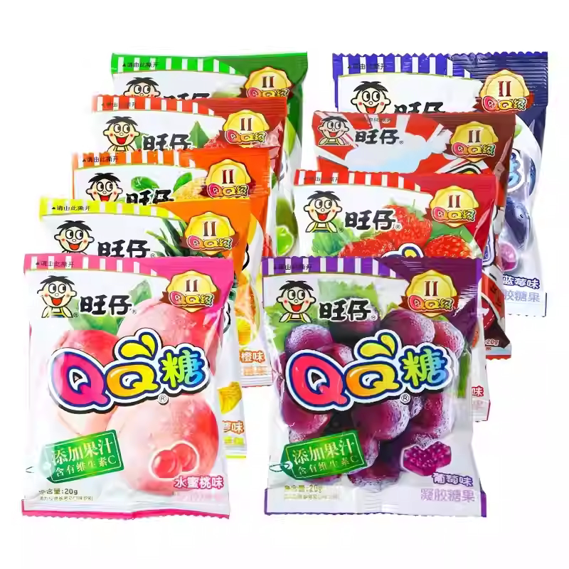 混合水果味软糖旺仔QQ糖70g混合水果味软糖橡皮糖儿童糖果休