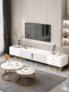 双虎家私官方电视柜简约现代客厅家用小户型落地2023新款轻奢茶几