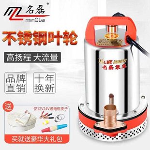 名磊12V24V直流电瓶泵48Vw60V72V伏电瓶车潜水泵家用农用2寸抽水