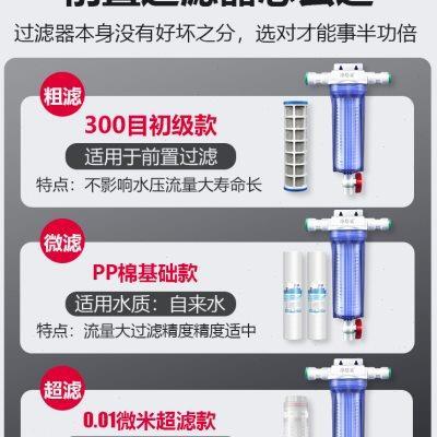 农村井水大白瓶前置过滤器家用自来水管全屋净水器PP棉滤芯大流量