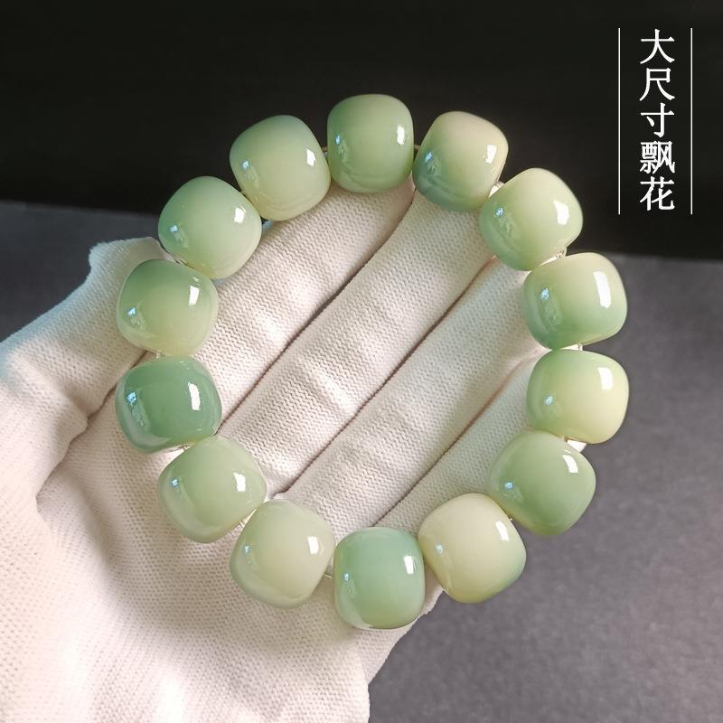 稀有13/18mm白玉菩提根手串手链老型桶菩提子绕指柔佛珠文玩男女