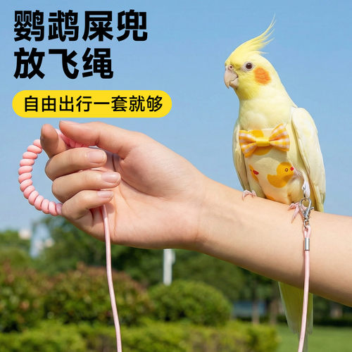 鹦鹉牵引绳屎兜放飞遛鸟神器户外