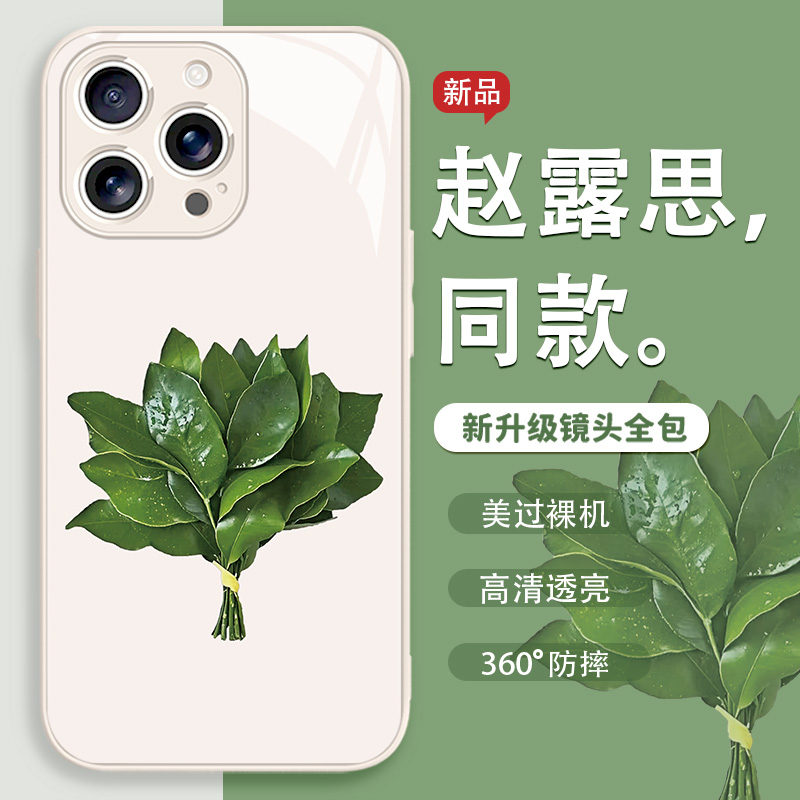 去晦气柚子叶手机壳适用苹果系列