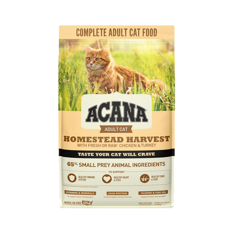 【百补】ACANA爱肯拿进口丰收家园鸡肉味成猫幼猫通用全猫粮7.2kg