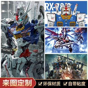 高达机动战士动漫海报墙贴纸周边二次元宿舍卧室装饰壁画来图定制