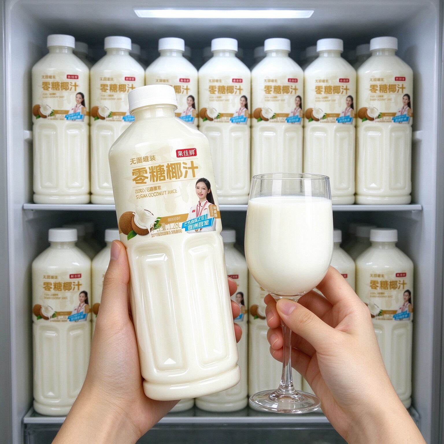 【5斤装】零糖椰汁饮料1280ml*2大瓶椰香浓郁0糖早餐椰奶植物饮料