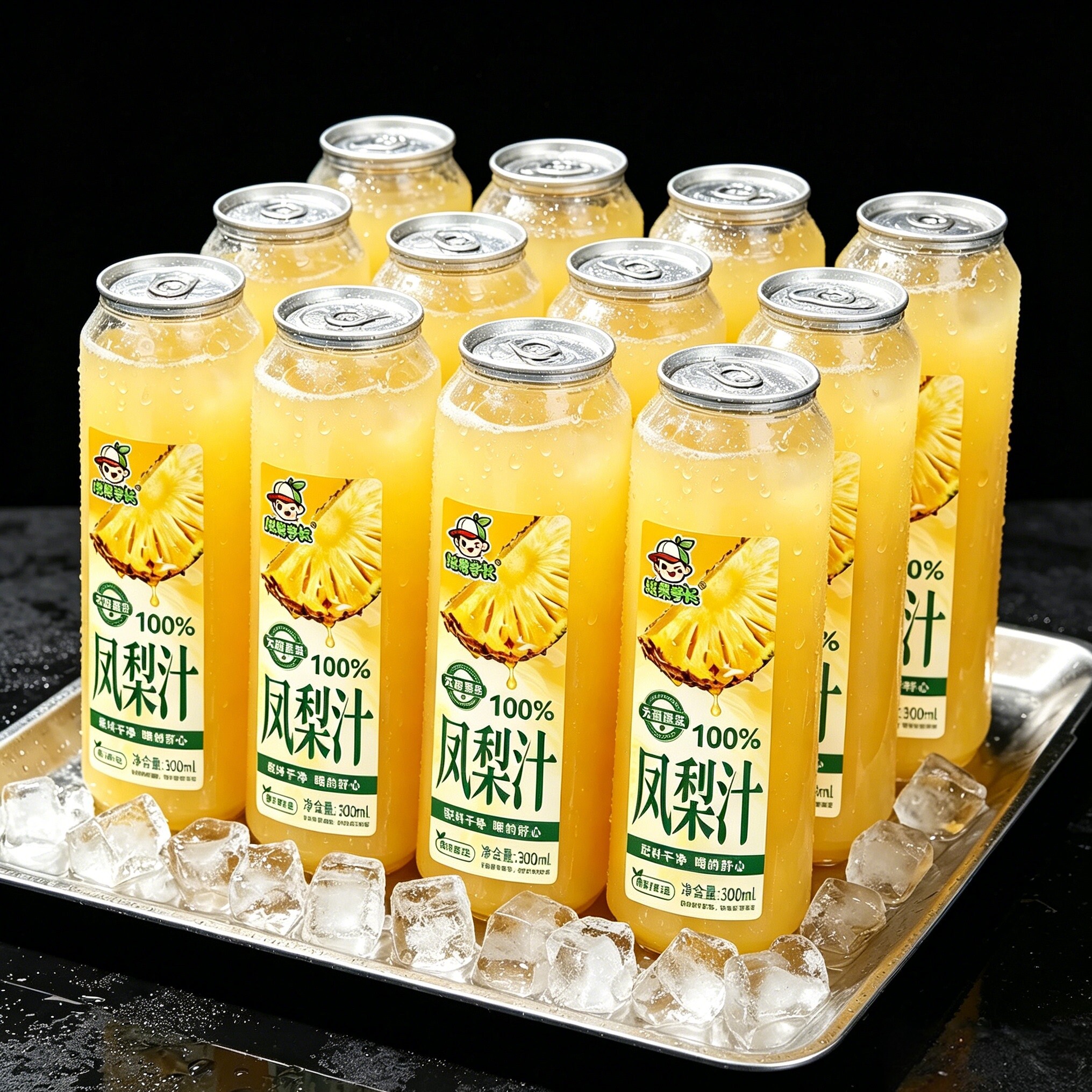 【买1送1箱】100%凤梨汁整箱300ml*16瓶VC果汁饮料0添加配料干净