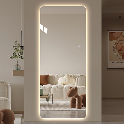 智能全身镜壁挂带灯女生镜家用led发光镜子衣帽间无框挂墙试衣镜