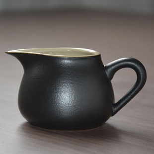 苍岚陶瓷单个高档公道杯黑陶复古茶海家用匀杯分茶器中式功夫茶具