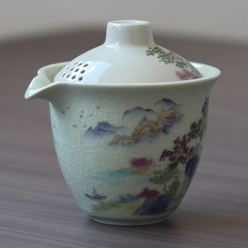 汝窑手抓壶中式复古陶瓷单壶