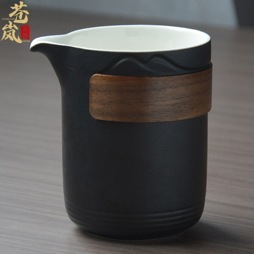 苍岚黑陶茶具功夫公道杯家用大容量陶瓷茶海防烫分茶器日式大匀杯