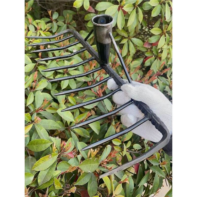 农用耙子锰钢平地松土耙子猪八戒九齿钉耙搂草翻土农具耙子十一齿