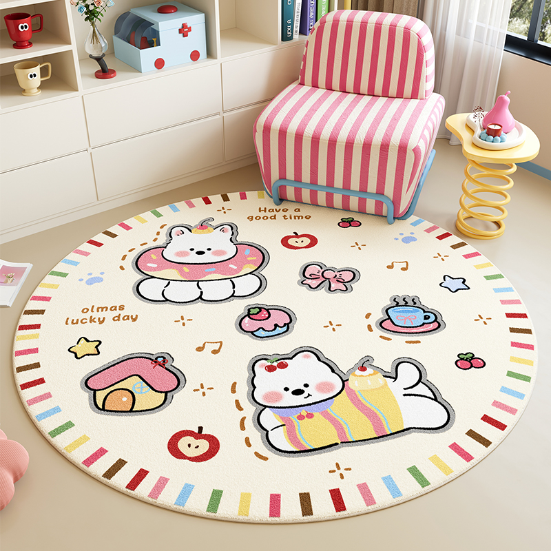 这张圆形地毯把家变成童话阅读角