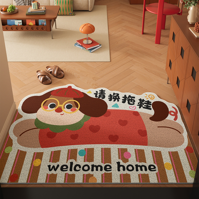 卡通高颜值入户门地垫门外进门门口高级感免洗脚踏垫门厅玄关地毯