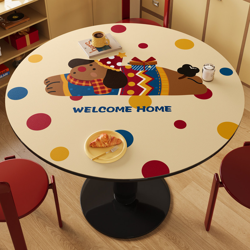 卡通圆形餐桌垫防水防油防烫免洗pvc圆桌子茶几保护垫桌布氛围感,居家布艺,桌布,淘宝优惠券,粉丝福利购,淘宝优惠卷