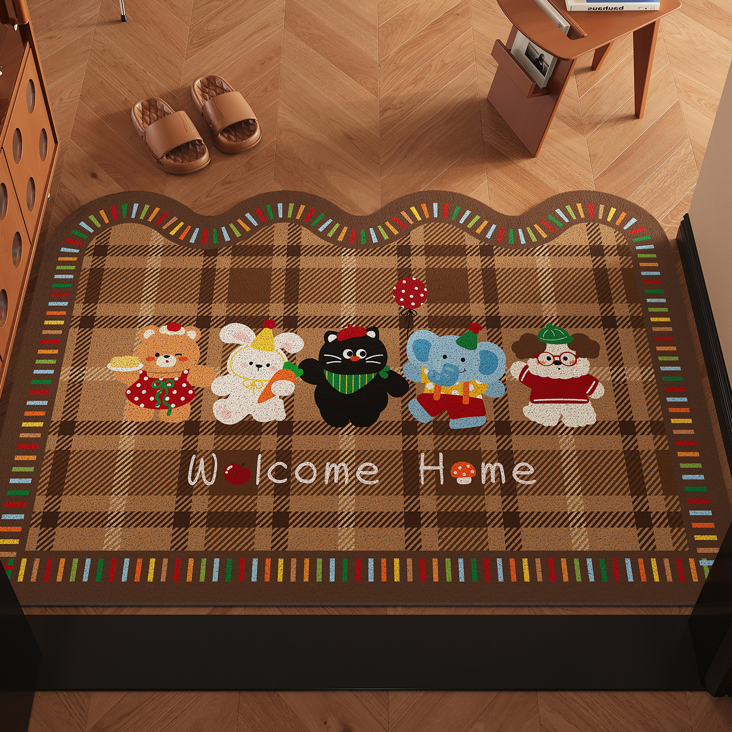 复古美式卡通地垫入户门垫进门门口防滑耐脏耐磨免洗丝圈脚垫地毯,居家布艺,入户地垫,淘宝优惠券,粉丝福利购,淘宝优惠卷