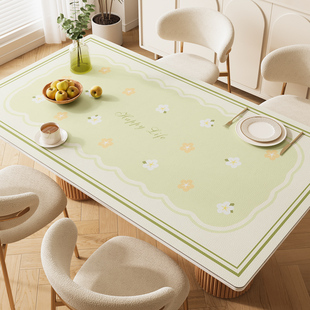 轻奢高级感餐桌垫奶油风桌布隔热耐高温防水防油茶几垫饭桌保护垫