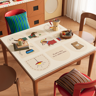 正方形桌垫防油防水免洗桌布隔热防烫饭桌餐桌台面垫子桌子保护垫