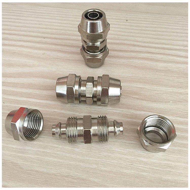 RHX-14煤矿用束管连接头材质铜镀镍 8-10-12mm束管接头