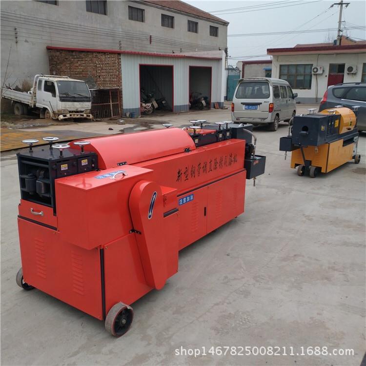 自动化多功能压轮式钢管调直机实用型钢管调直除锈喷漆一体机