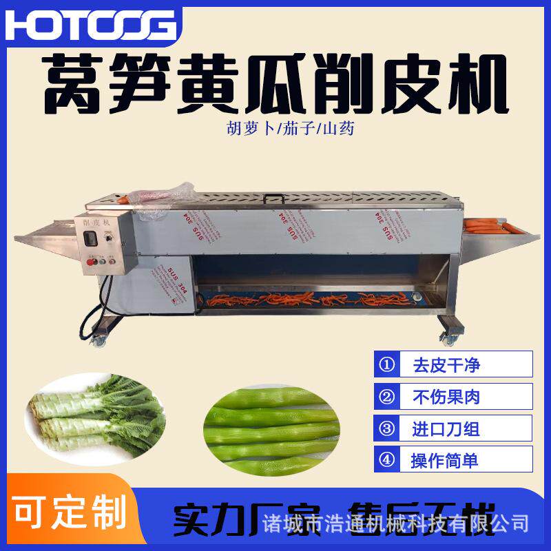 商用莴苣黄瓜削皮机不锈钢丝瓜胡萝卜山药刮皮机高速连续式去皮机