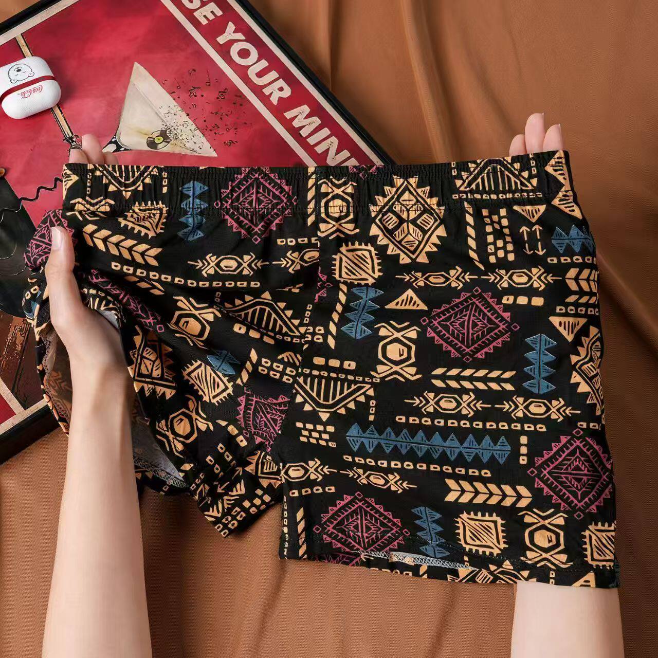 美式复古民族风男士内裤阿罗裤高级感时尚男生轻奢透气夏季短裤头