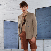 LIU·JO 春秋商务休闲羊毛双排扣戗驳领西服外套上衣 UOMO男士