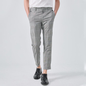 商务休闲裤 格纹直筒西裤 09133225001 UOMO春秋羊毛经典 LIU·JO