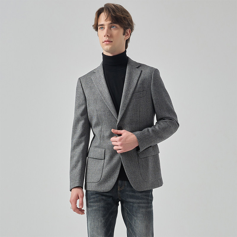 LIU·JO UOMO男士 秋冬款商务休闲平驳领绵羊毛西服外套上衣