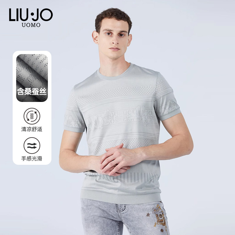 LIU·JO UOMO男士 夏季款休闲舒适圆领短袖T恤上衣09123215056,男装,T恤,淘宝优惠券,粉丝福利购,淘宝优惠卷