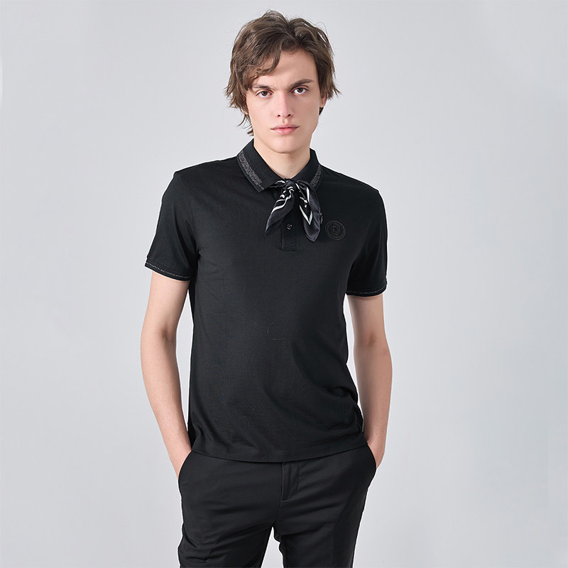 LIU·JO UOMO男装春夏商务休闲翻领短袖POLO含羊毛T恤衫