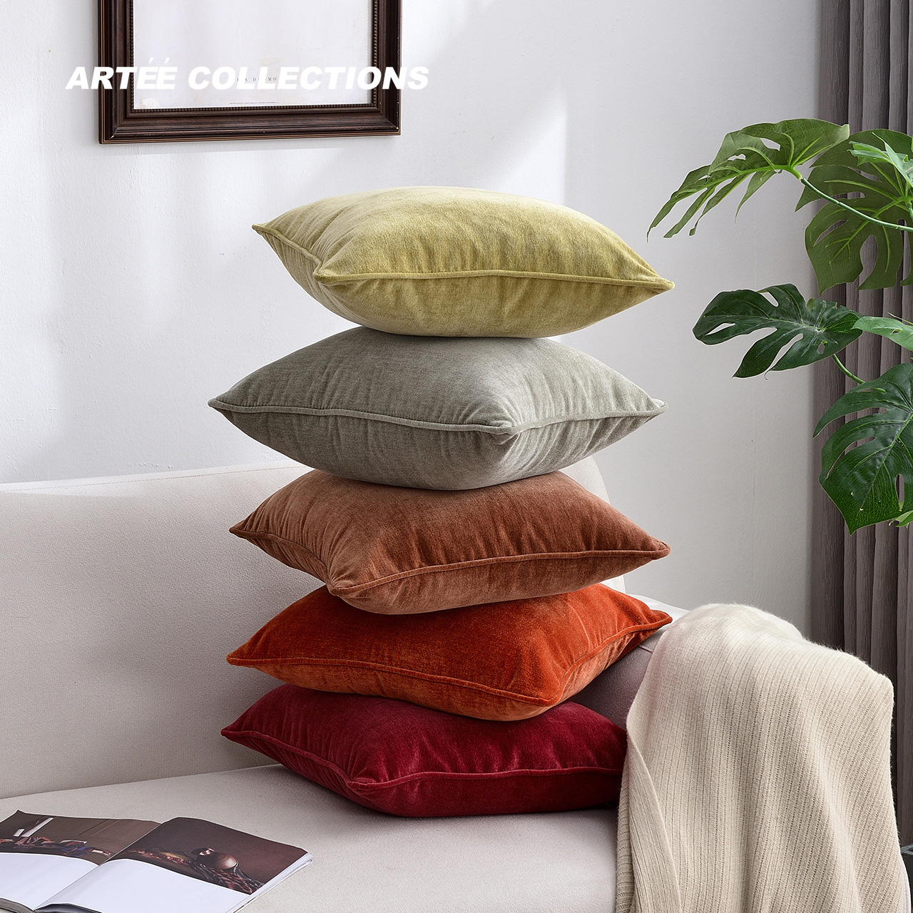 北欧沙发抱枕纯色靠垫客厅现代简约大号靠枕套不含芯可拆洗腰枕