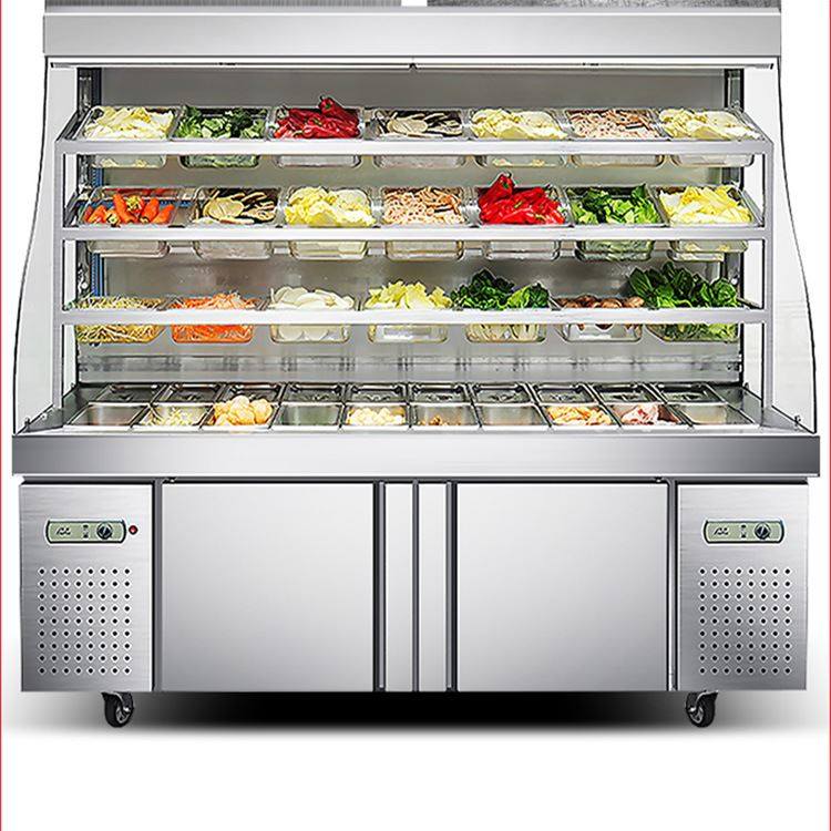 雪村麻辣烫柜 商用立式蔬菜保鲜冷藏展示柜 火锅店冒菜串串点菜柜