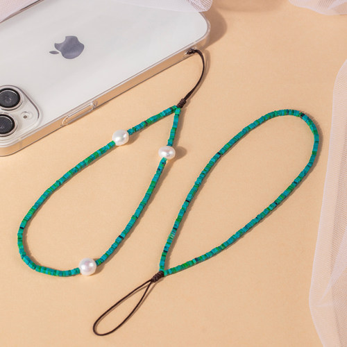 小众设计绿松石极细短款手机链