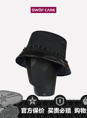 SWOFCARE思沃福黑色PLANET优雅出游遮阳帽子男女款渔夫帽太阳帽