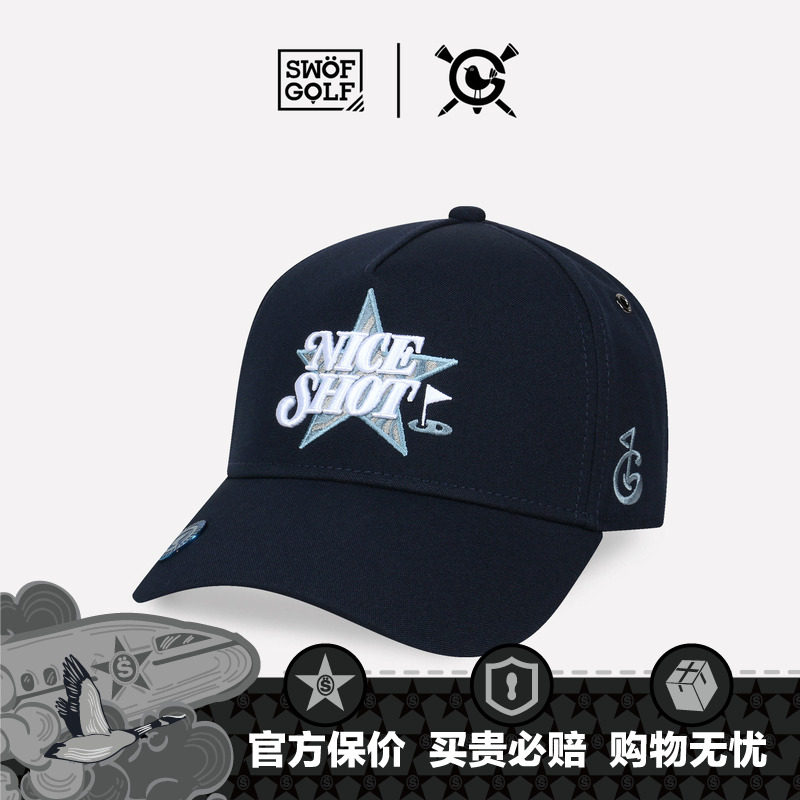 SWOF GOLF 思沃福高尔夫 NICE SHOT 刺绣帽子 藏蓝色卡车棒球帽
