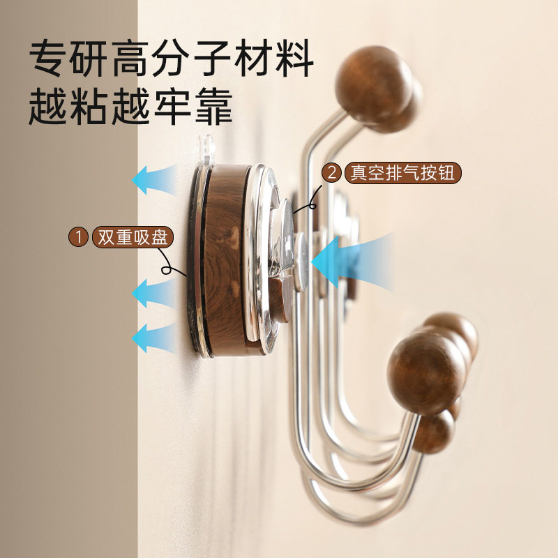 吸盘门后挂钩免打孔衣服强力承重入户门收纳架卧室墙壁置物挂衣钩
