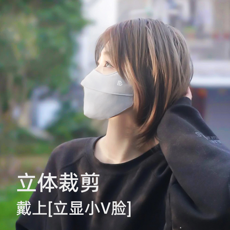 【包邮天猫高品质】原纱锦纶防晒口罩女护眼角显脸小冰丝遮阳面罩