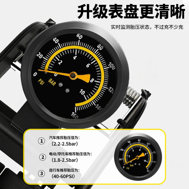 脚踩打气筒车载充气泵汽