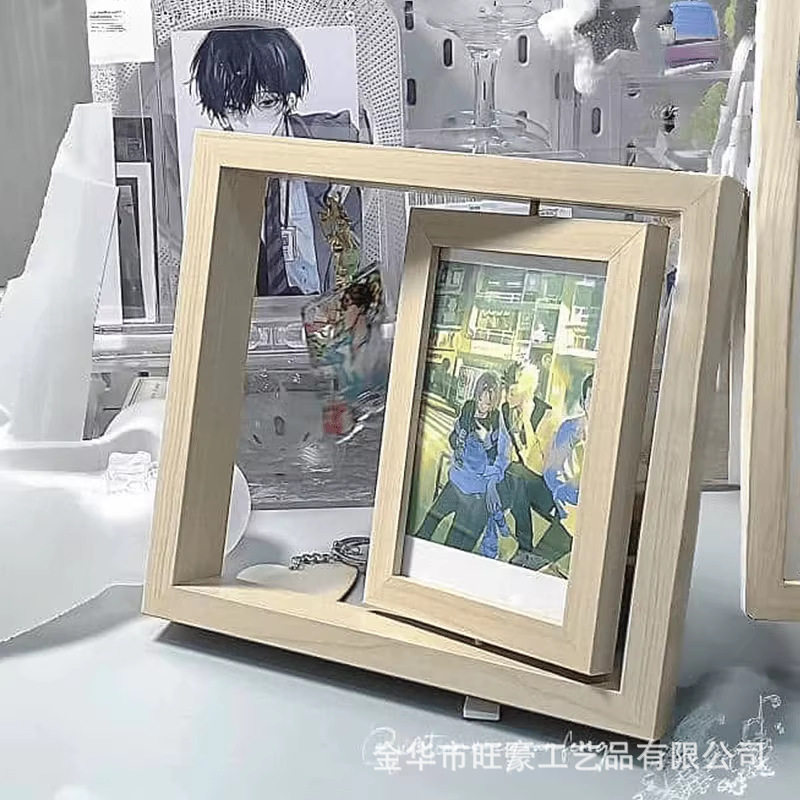 实木旋转亚克力相框摆台