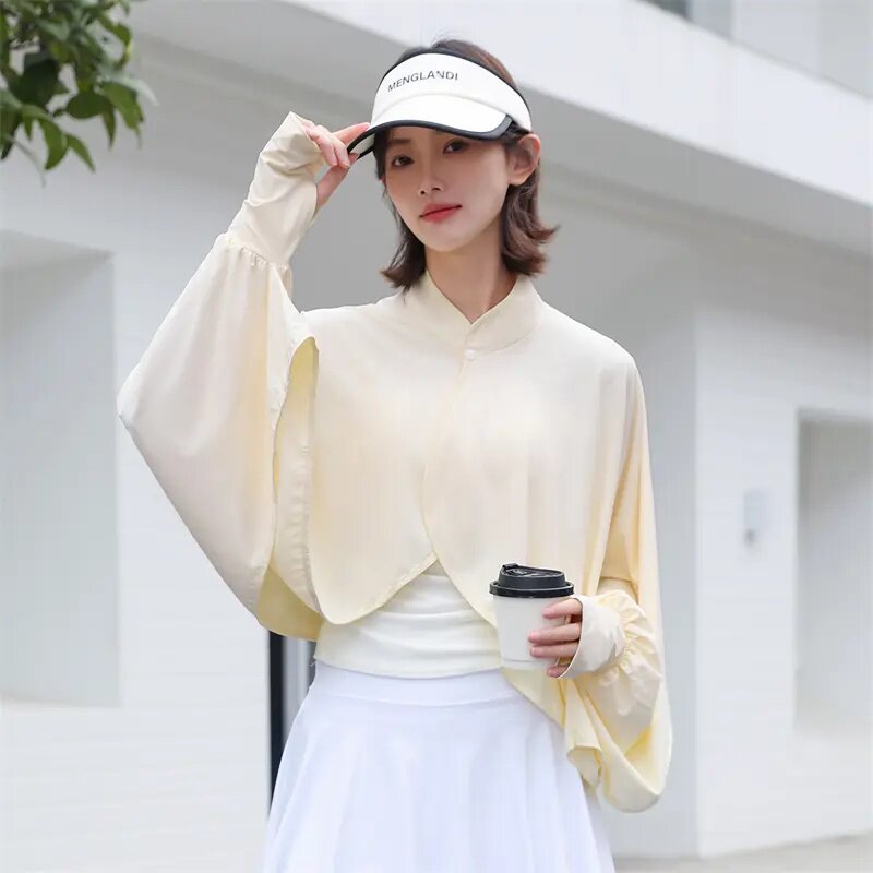 女士夏季防晒透气长袖披肩