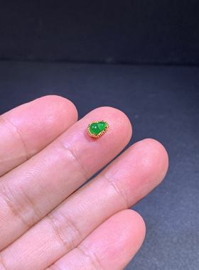 小精品天然A货翡翠满阳绿葫芦D lY国标S925银镶嵌