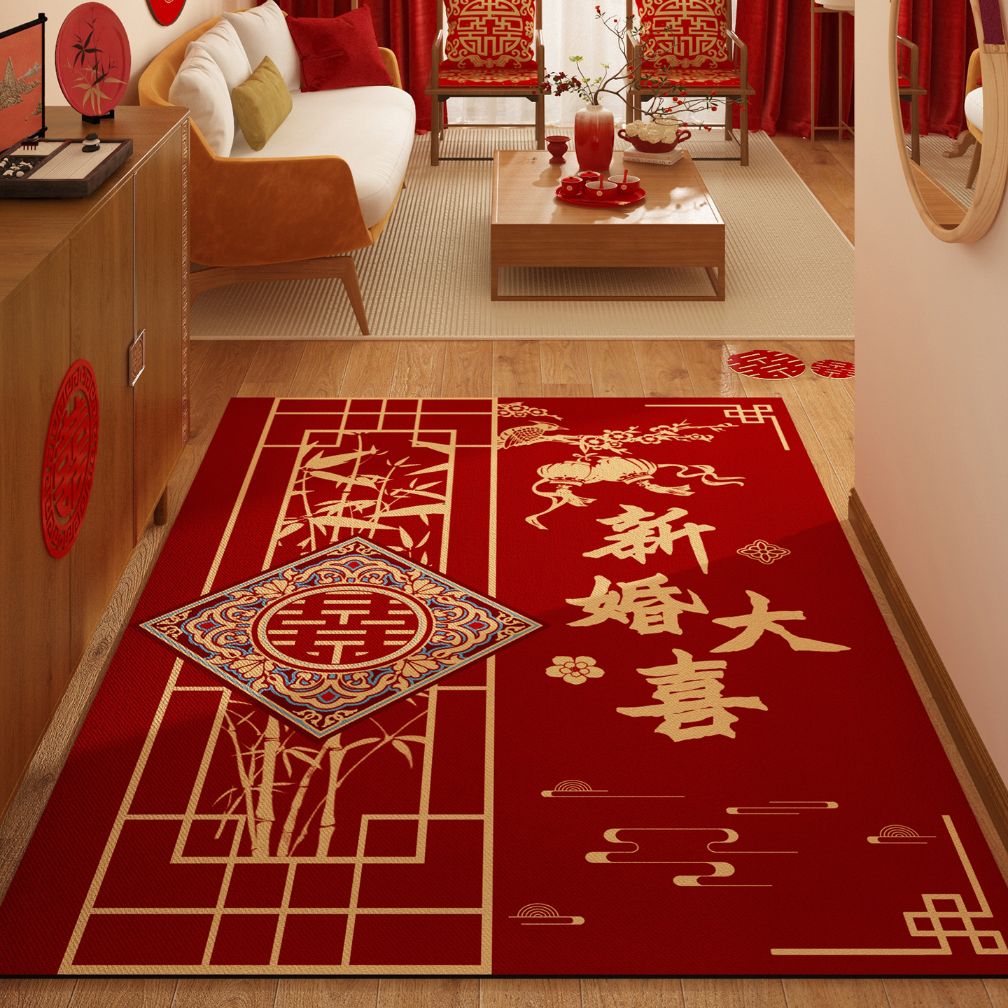 结婚地垫入户门垫喜庆新婚脚垫