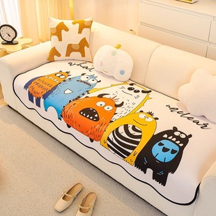 异形雪尼尔沙发垫四季 2025新款 通用卡通坐垫子防滑沙发套罩盖布巾