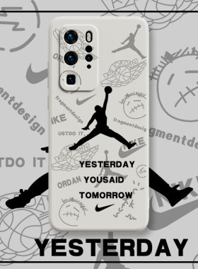 乔丹mate50pro手机壳p60华为p50个性创意magic4新款40适用p40p30荣耀80女nova10男9se液态70硅胶60简约30潮牌