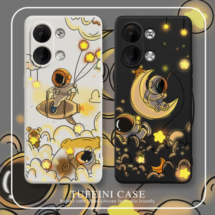 宇航员oppoK10手机壳vivoS16适用neo7新款iqoo9太空人Reno9一加8T女7男8pro情侣10硅胶6液态9R创意X80个性r17