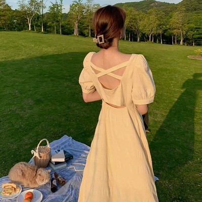 175长裙及踝 超长收腰法式超长B裙夏季温柔超仙170高个子仙气森系