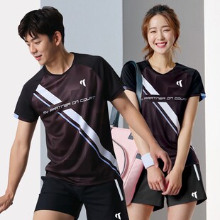 速干羽毛球服女2023新款短袖装套装男J款短裤运动服网球服高端专